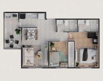 Apartamento 2 quartos com Suíte, Sala, Cozinha e Varanda Gourmet