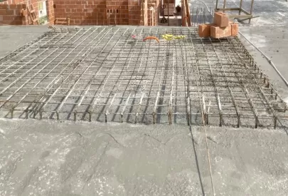 Alvenaria da junta B do 5º pavimento