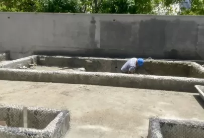 Revestimento de área de lazer e piscina