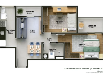 Bloco 02 - aptos 1203 e 1204